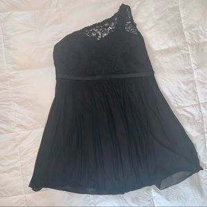 David’s Bridal black lace plus size dress